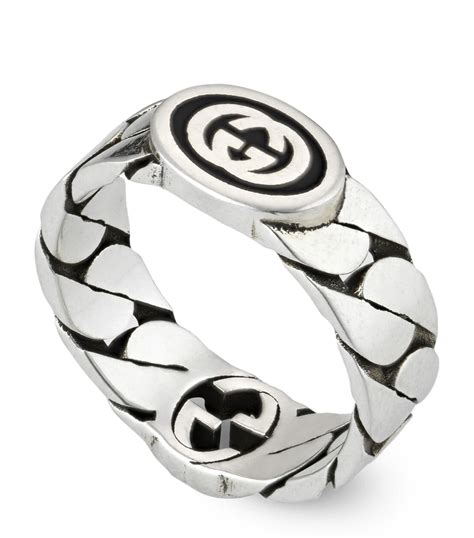 14.9g 925 sterling silver gucci ring sz 9 3 4|gucci interlocking g.